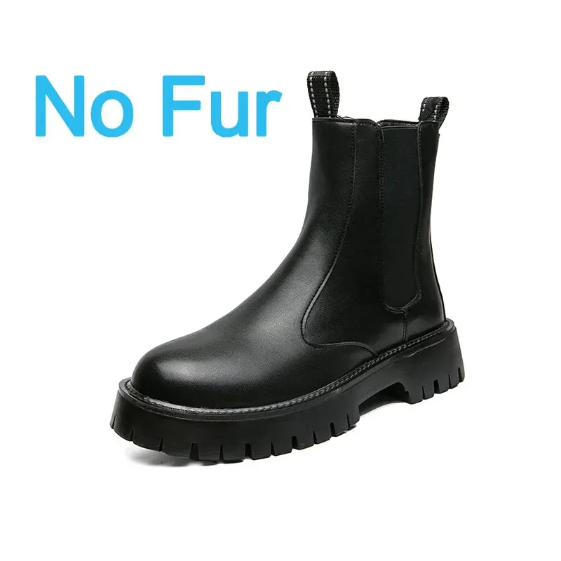 Leather Chelsea Ankle Boots - Easy Slip-On Style for Men Maxct