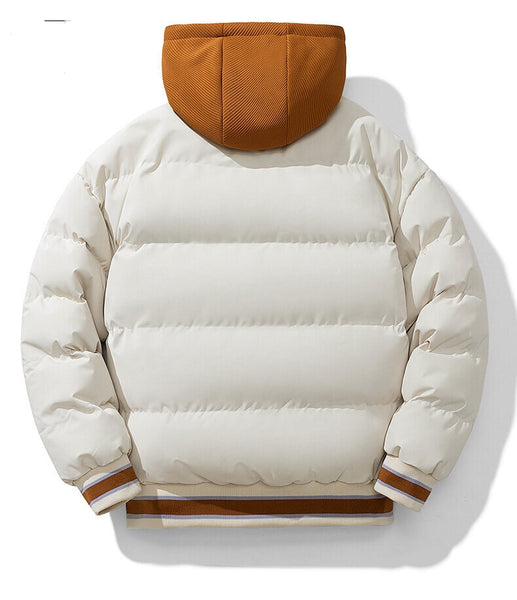 &Men's Windproof Hooded Thick Thermal Jacket