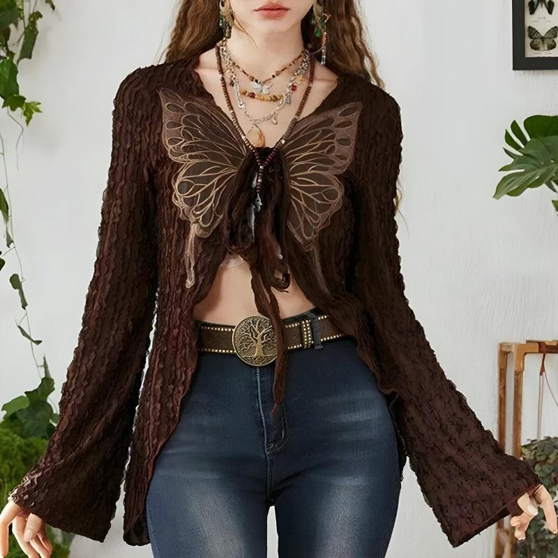Maxct &Fairycore Butterfly Open Front Top