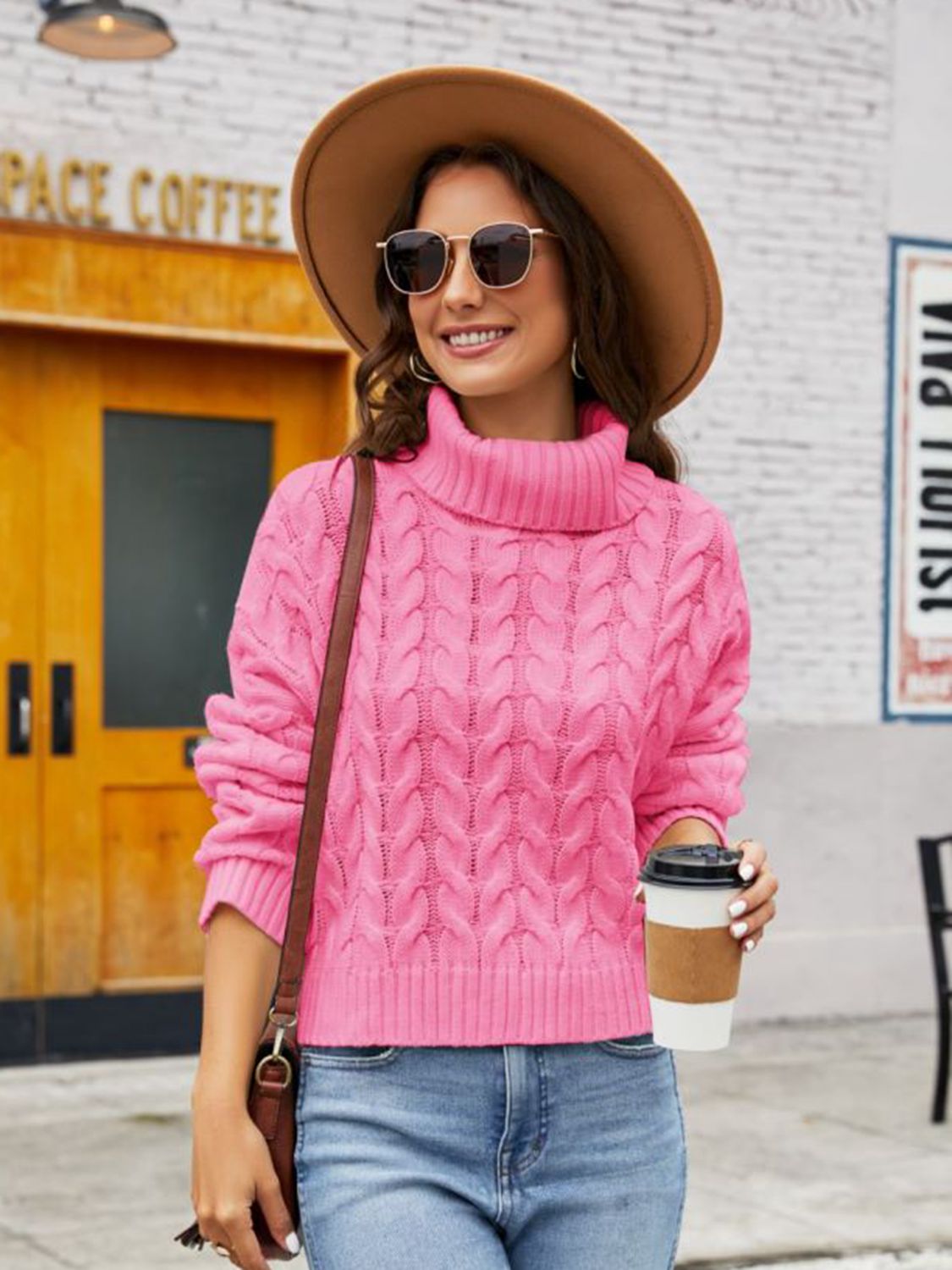 Maxct &Turtle Neck Cable-Knit Sweater