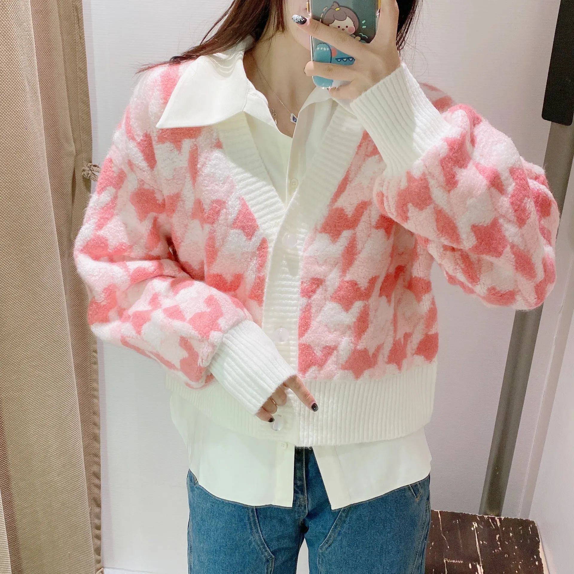 Maxct Bubble Gum Pink Knit Cardigan