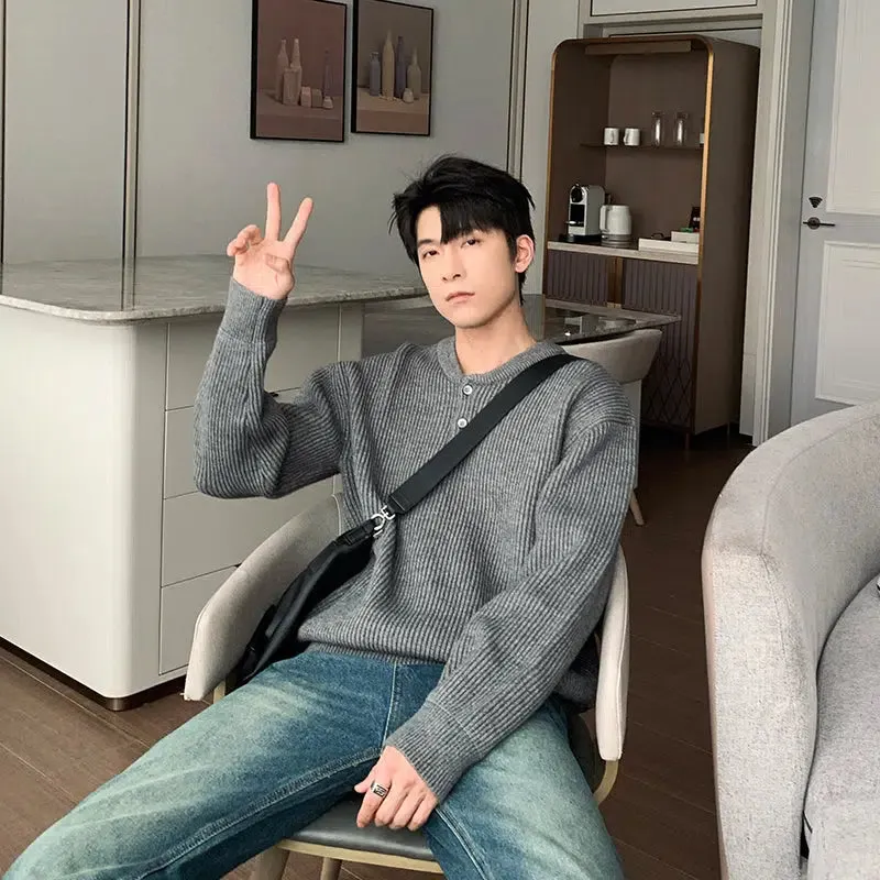 Maxct Pleated Henley Bottoming Sweater