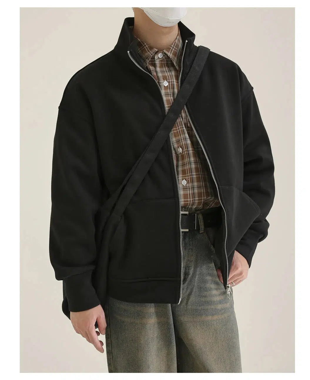 Maxct Stand Collar Zipper Jacket