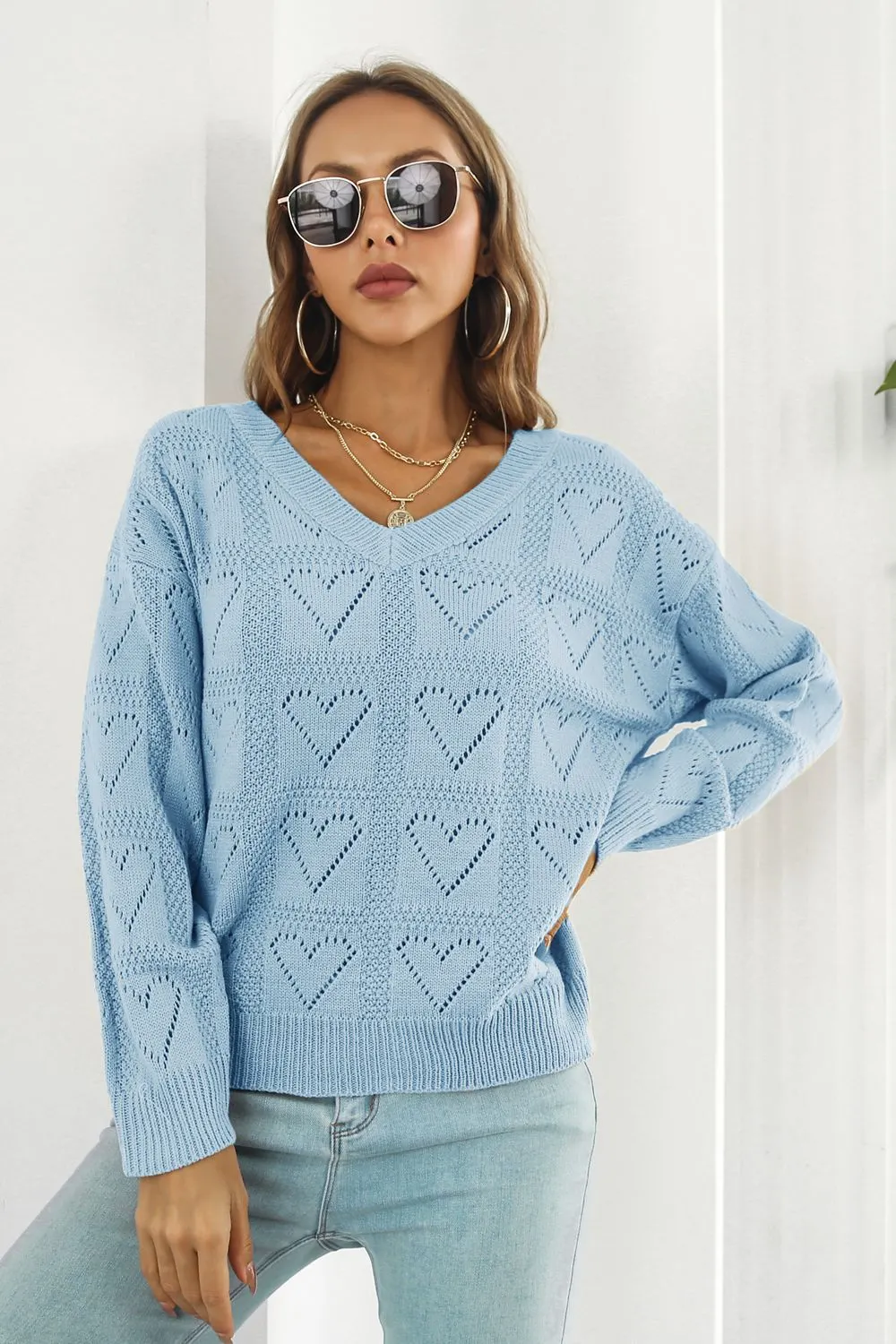 Maxct &V-Neck Drop Shoulder Sweater