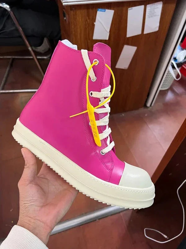 High Top Sneakers- Unisex Motorcycle Zip Boots Maxct