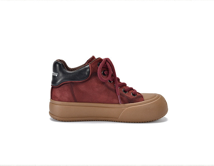 Vintage Leather Lace-Up Short Boots Maxct