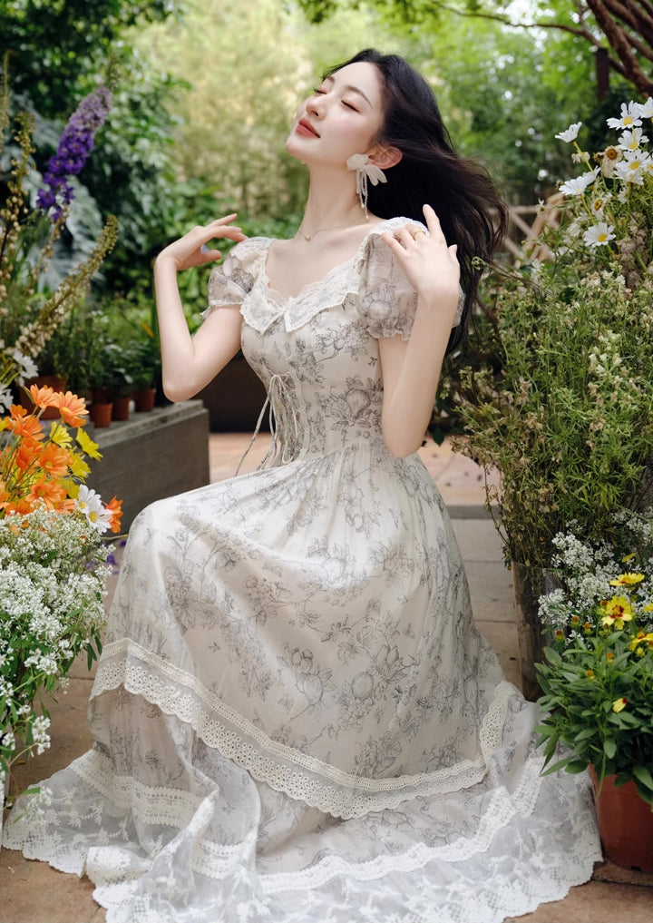 Porcelain Sketch Midi Dress Maxct