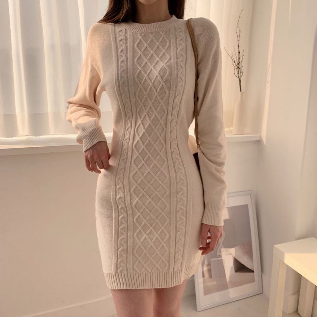 Ribbed Bodycon Mini Sweater Dress Maxct