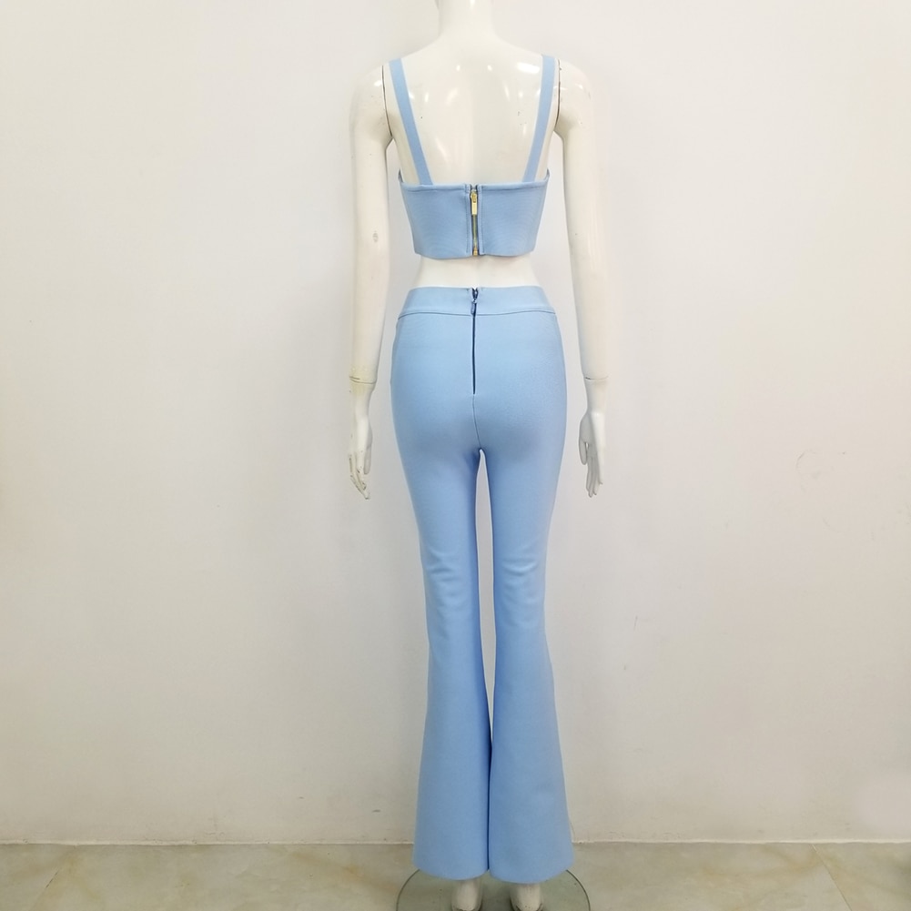 Maxct Women Set Party Workout Sport Pants Bra Clothing Short Crop Top High Waist Long Pants 2 Piece Set Suits