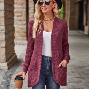 Maxct &Open Front Cardigan with Pockets