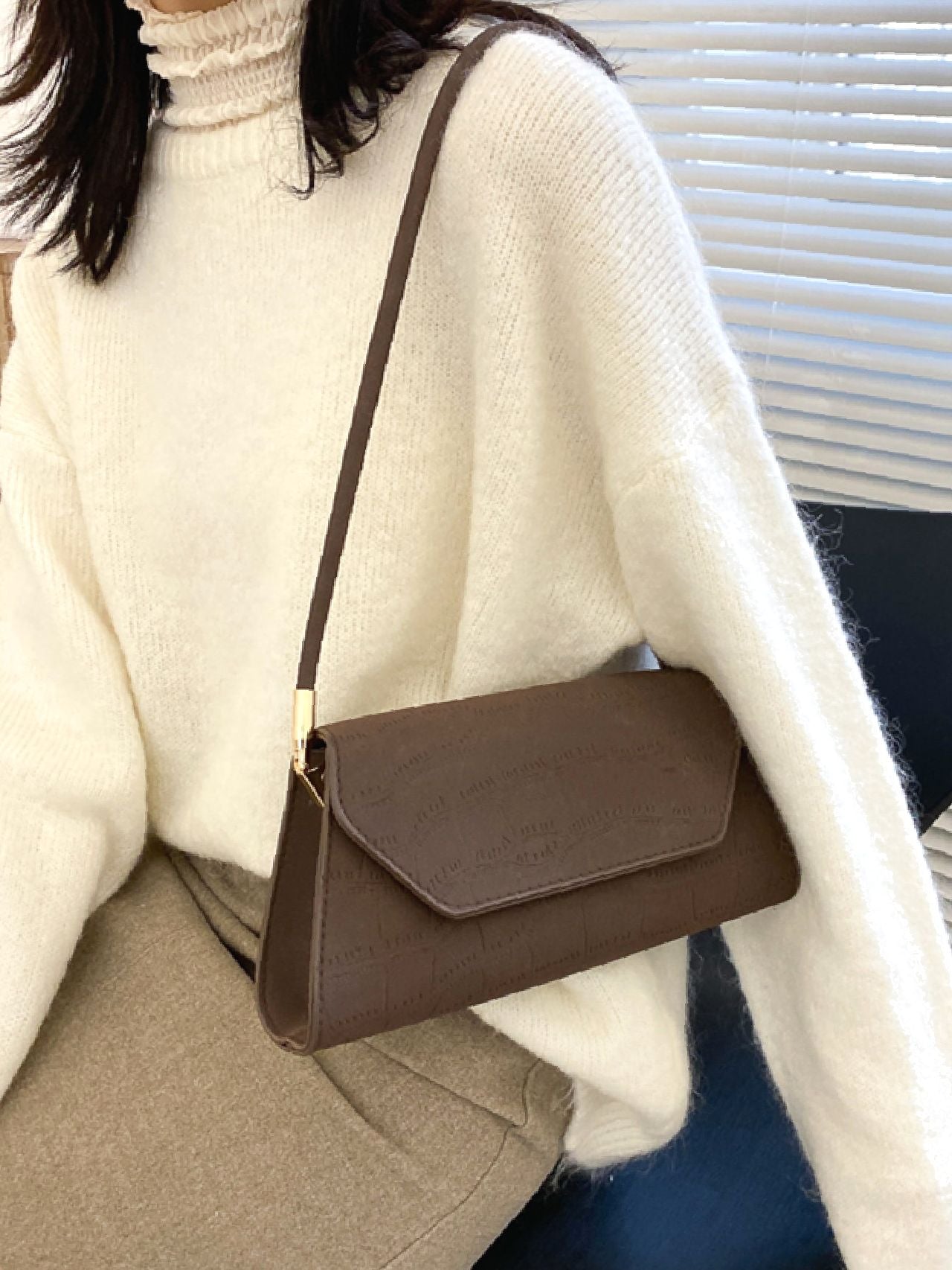 Bag For Love - Crocodile Embossed Flap Novelty Bag  - Women Maxct Bags