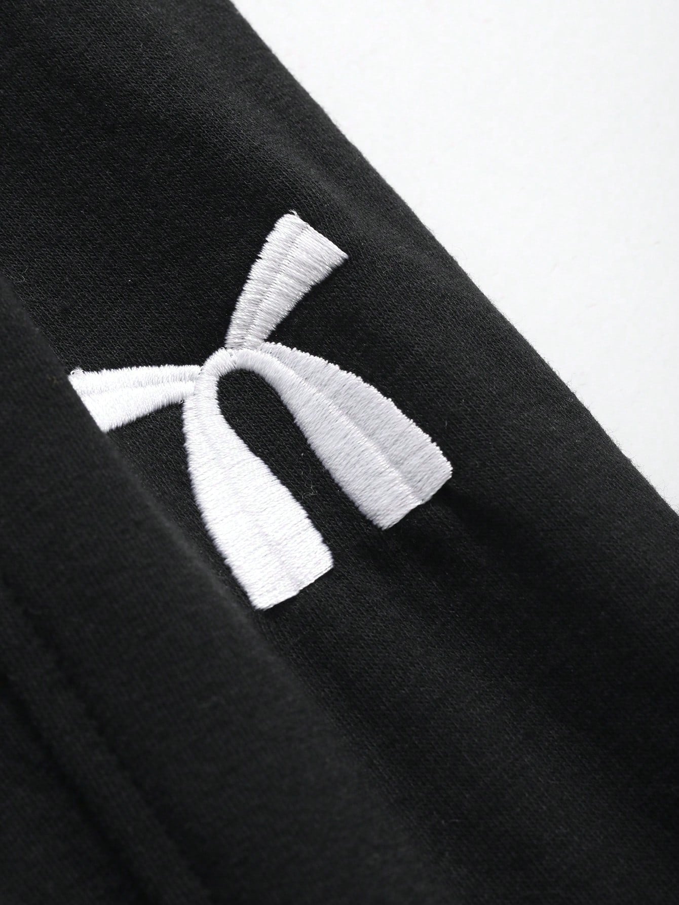 Maxct Women Wide Leg Embroidered Casual Sweatpants With Bowknot And Drawstring