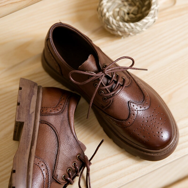 Wingtip Oxford Shoes's Genuine Lace Up Full Brogues Maxct