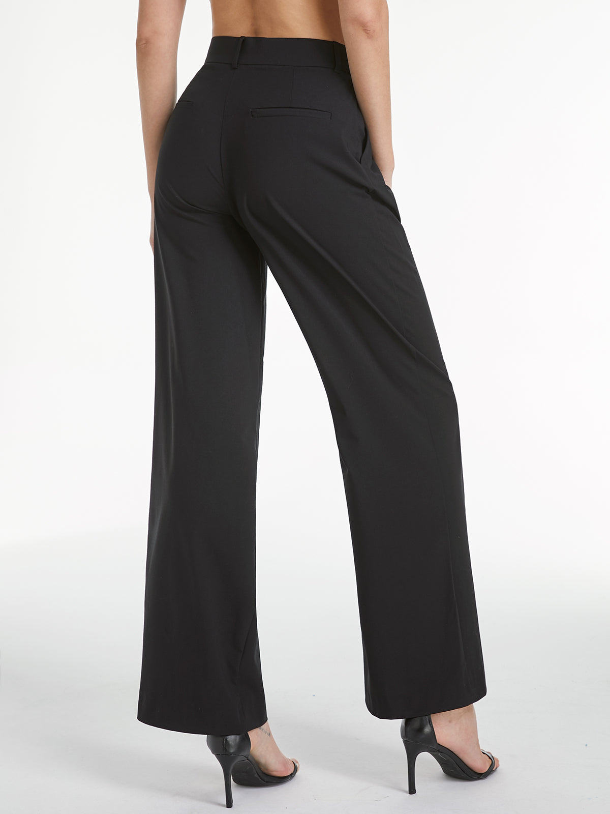 Maxct High Waisted Relaxed Straight Leg Dress Pants