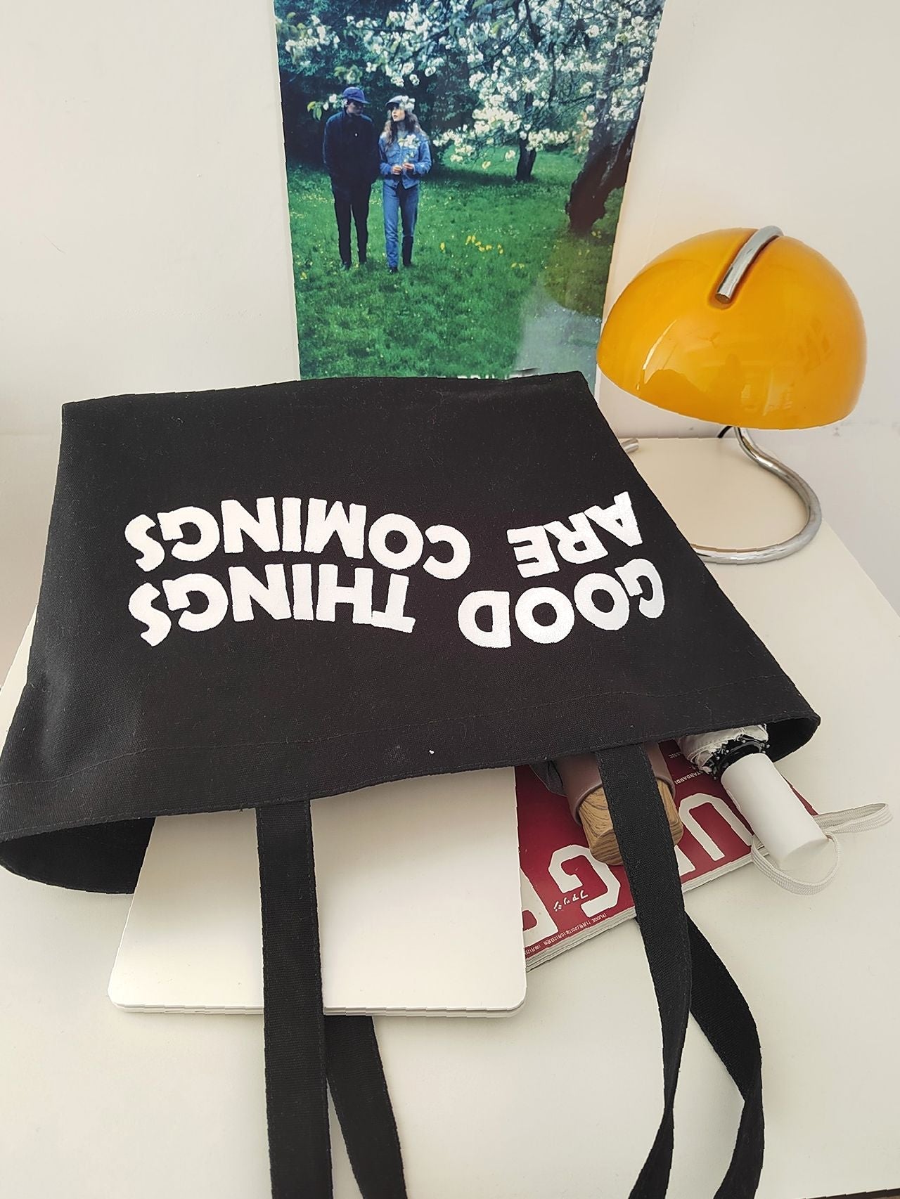 Maxct - Slogan Graphic Large Capacity Shopper Bag  - Women Tote Bags