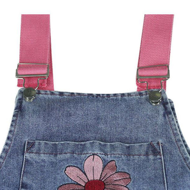 Sakura Embroidery Dungaree Shorts Maxct