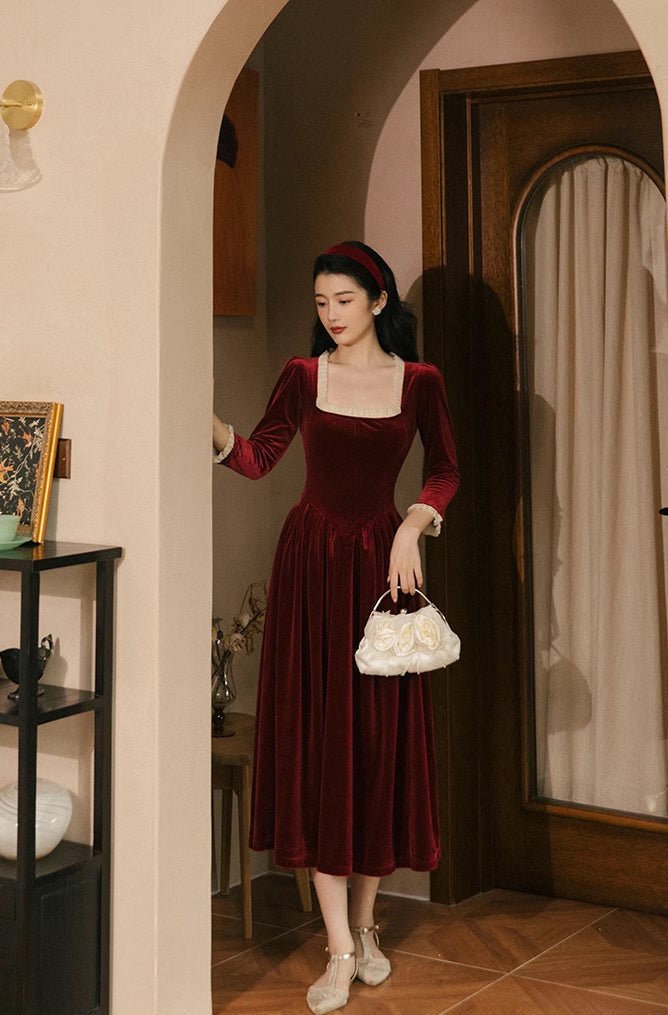 Velvet Princess Midi Dress Maxct