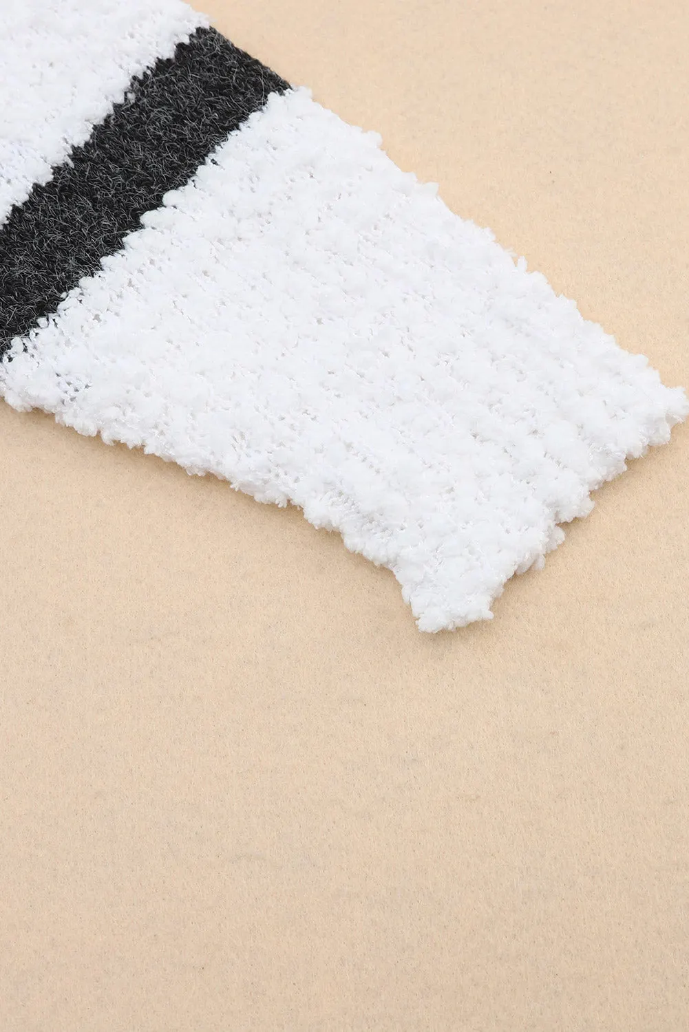 Maxct &Striped Round Neck Dropped Shoulder Sweater