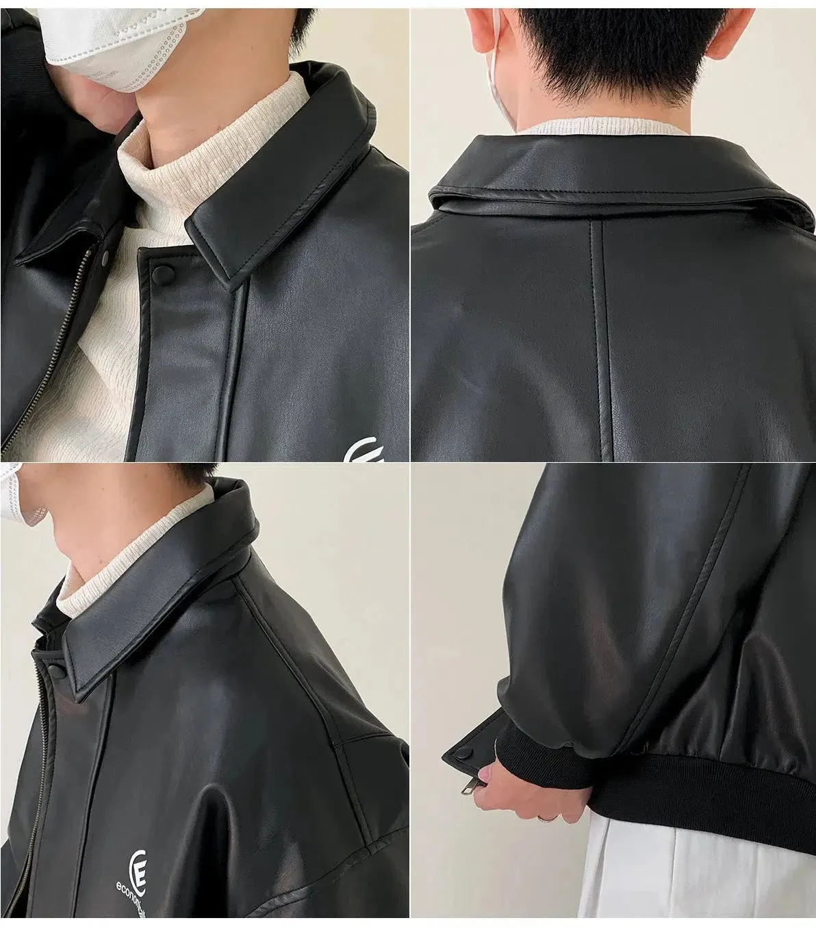Maxct Shiny Black PU Leather Jacket