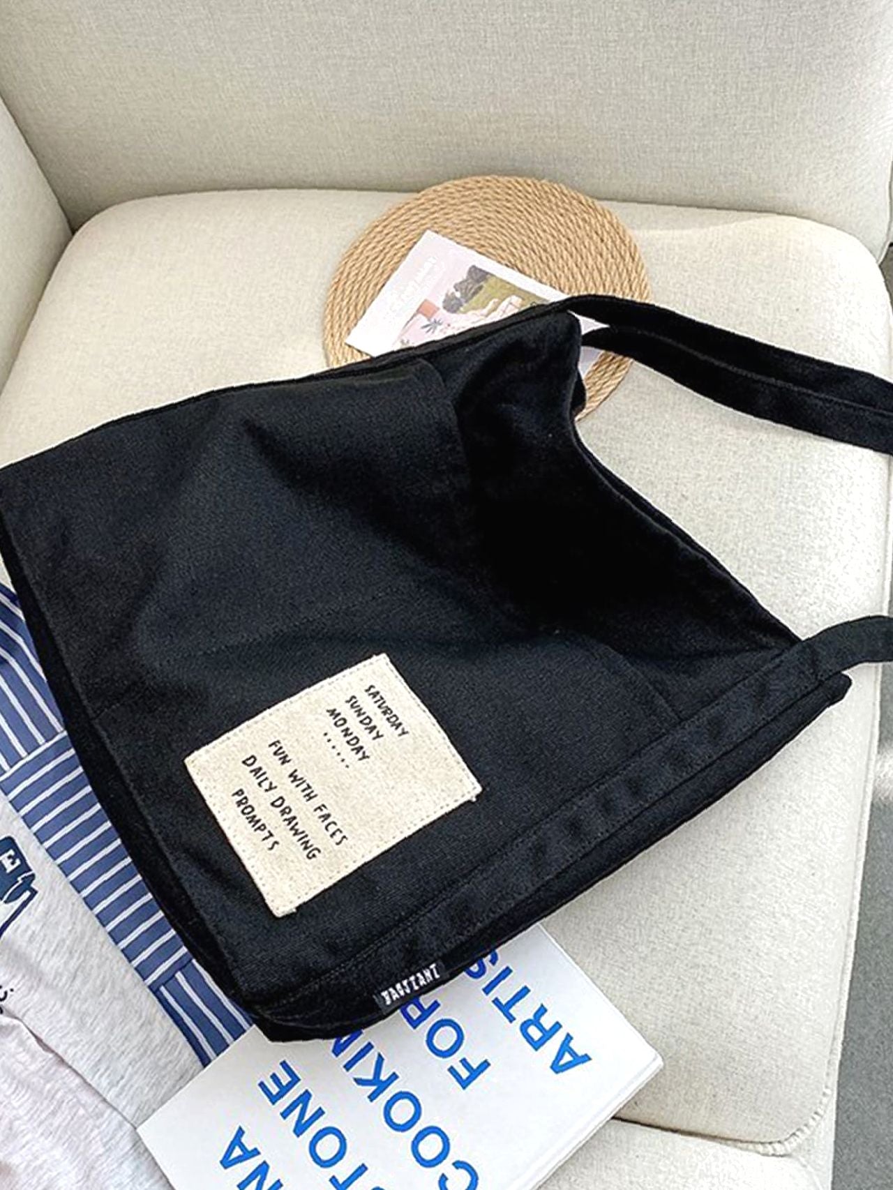 Maxct - Patch Decor Shoulder Tote Bag  - Women Tote Bags