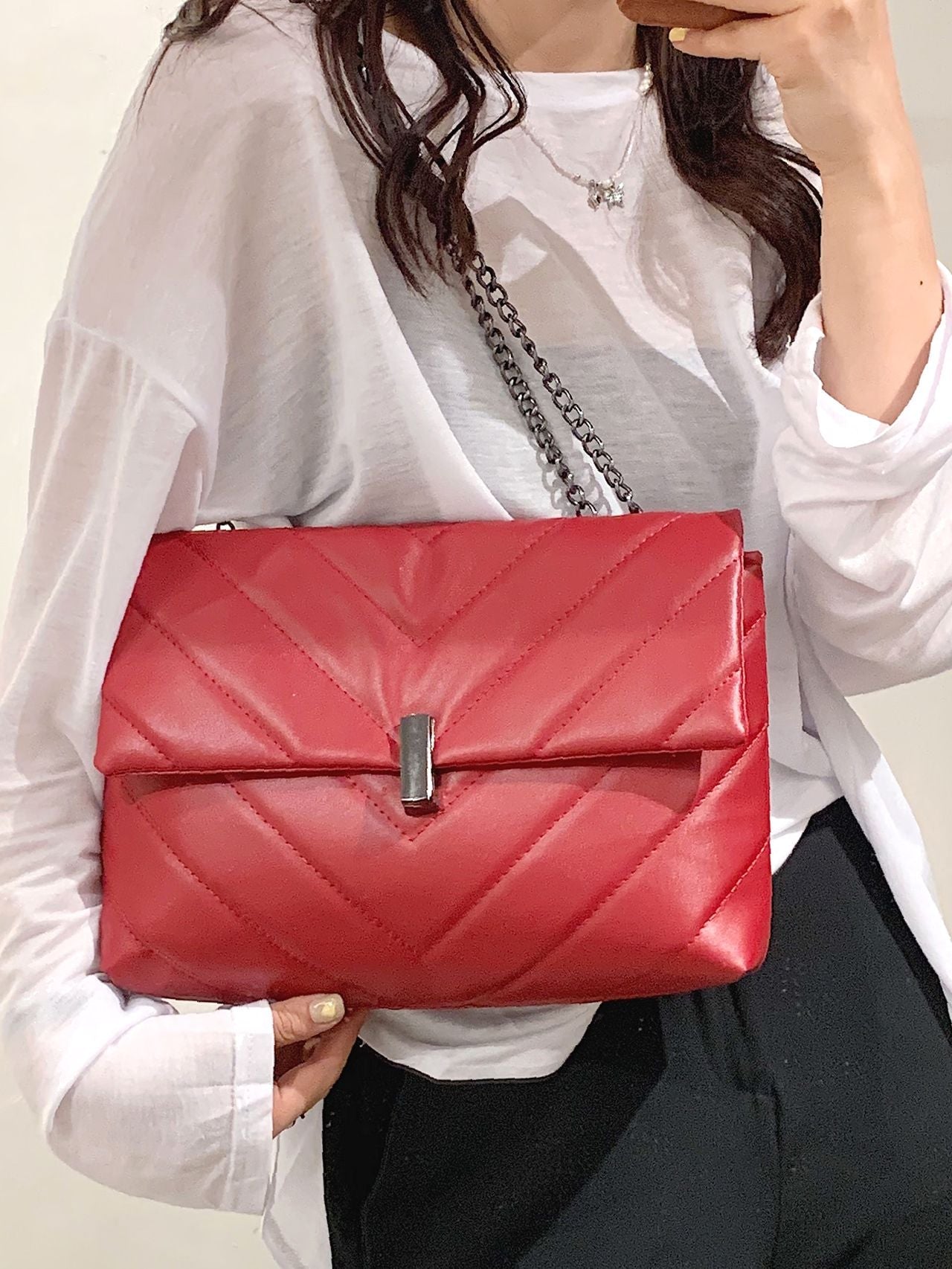 Maxct - Chevron Chain Tote Bag  - Women Tote Bags