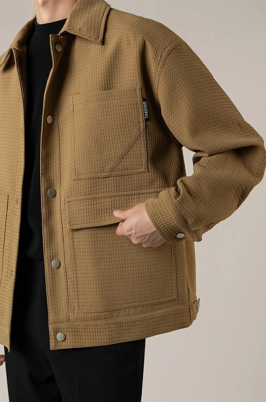 Maxct Waffle Texture Shirt Jacket