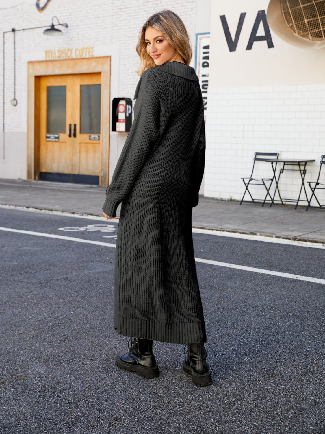 Maxct &Full Size Collared Open Front Duster Cardigan - Image 12