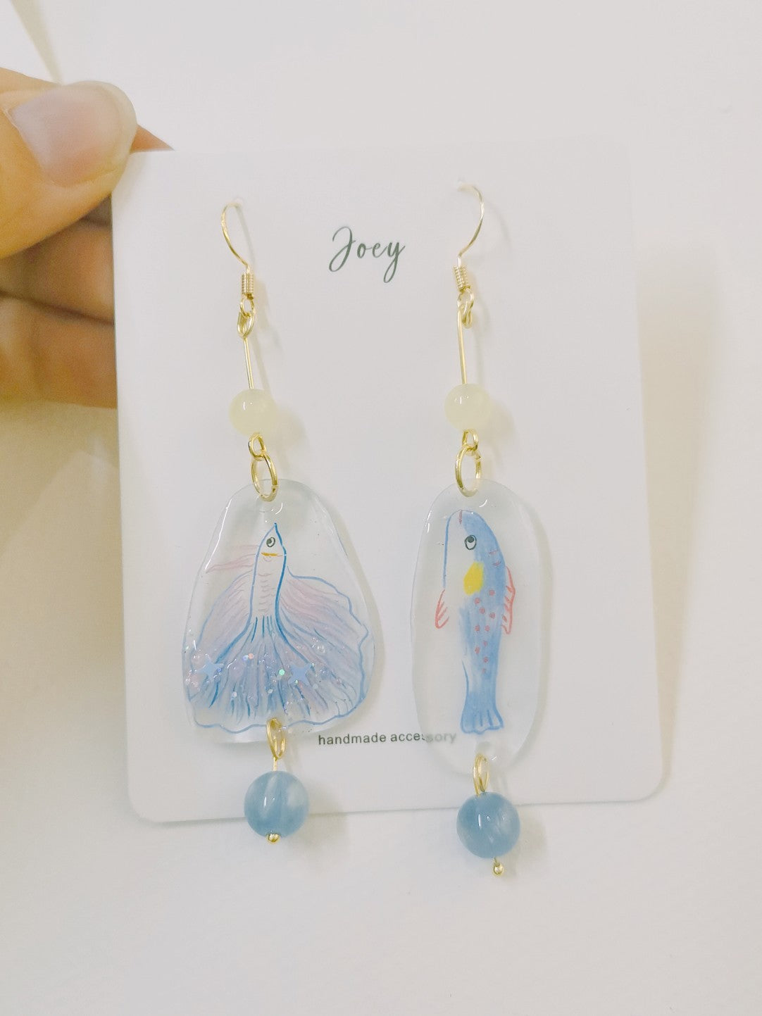 Goldfish Shrink Plastic Necklace Earrings