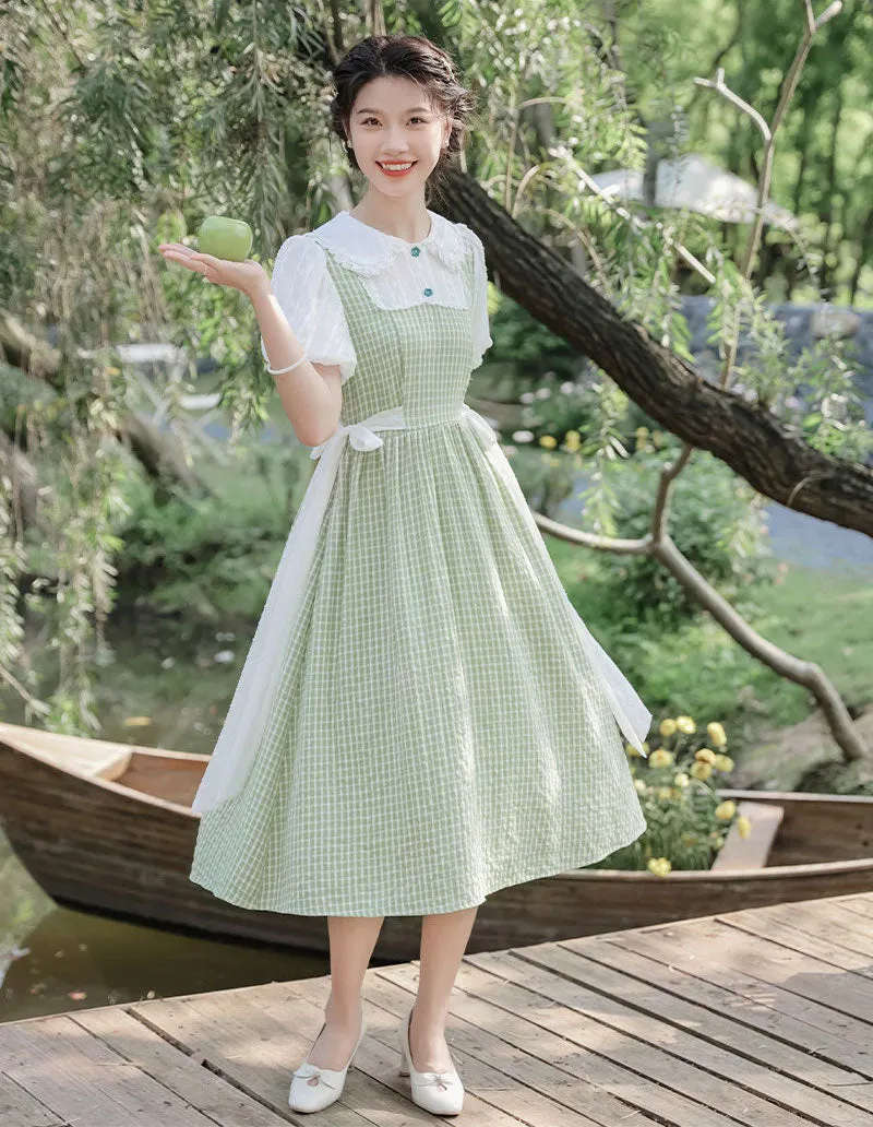 Gingham Picnic Twofer Dress Maxct