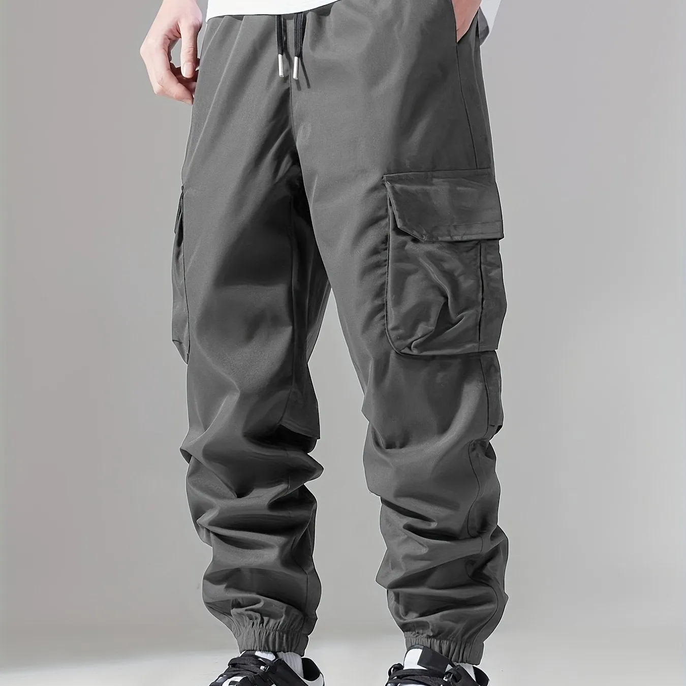 Maxct  Casual Loose Fit Multi-pocket Drawstring Cargo Pants, Men's Joggers For Spring And Fall Outdoor