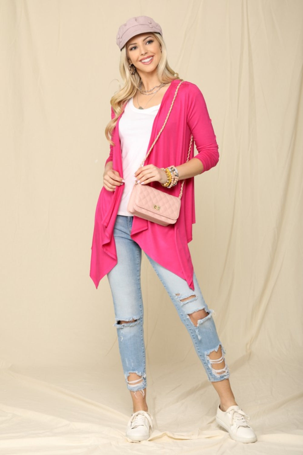 Maxct &Celeste Full Size Open Front Knit Cardigan