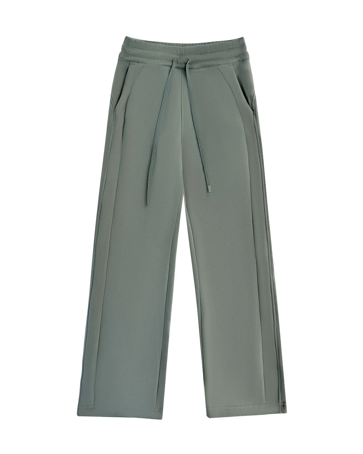 Cotton Casual Sports High Elastic Waist Lace-Up Fleece-Lined Pants