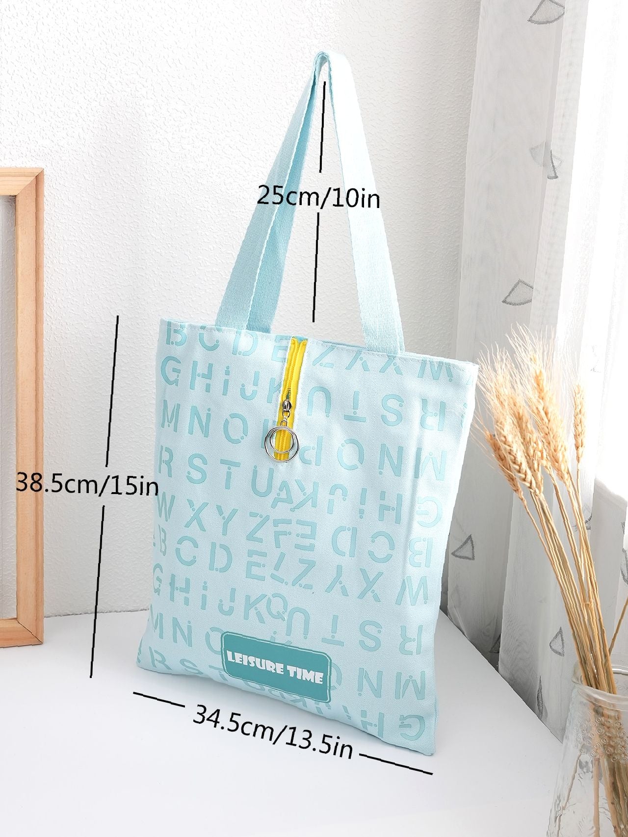 Maxct - Letter Graphic O-ring Zipper Front Shoulder Tote Bag  - Women Tote Bags