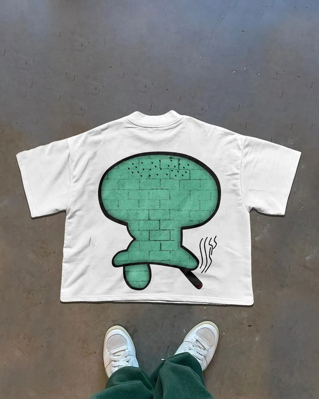 New hip-hop fun women cartoon pattern printed large T-shirt street clothing original cotton men and women short sleeves y2k top