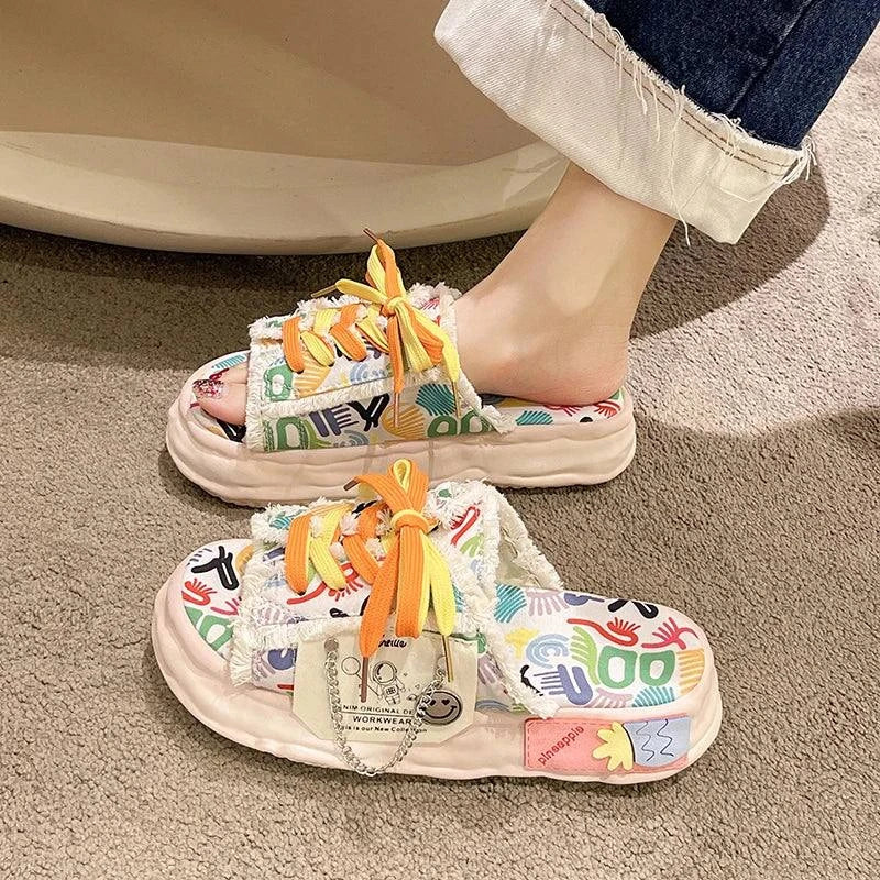 Sneaker Slippers Women's Artistic Platform Shoes Maxct