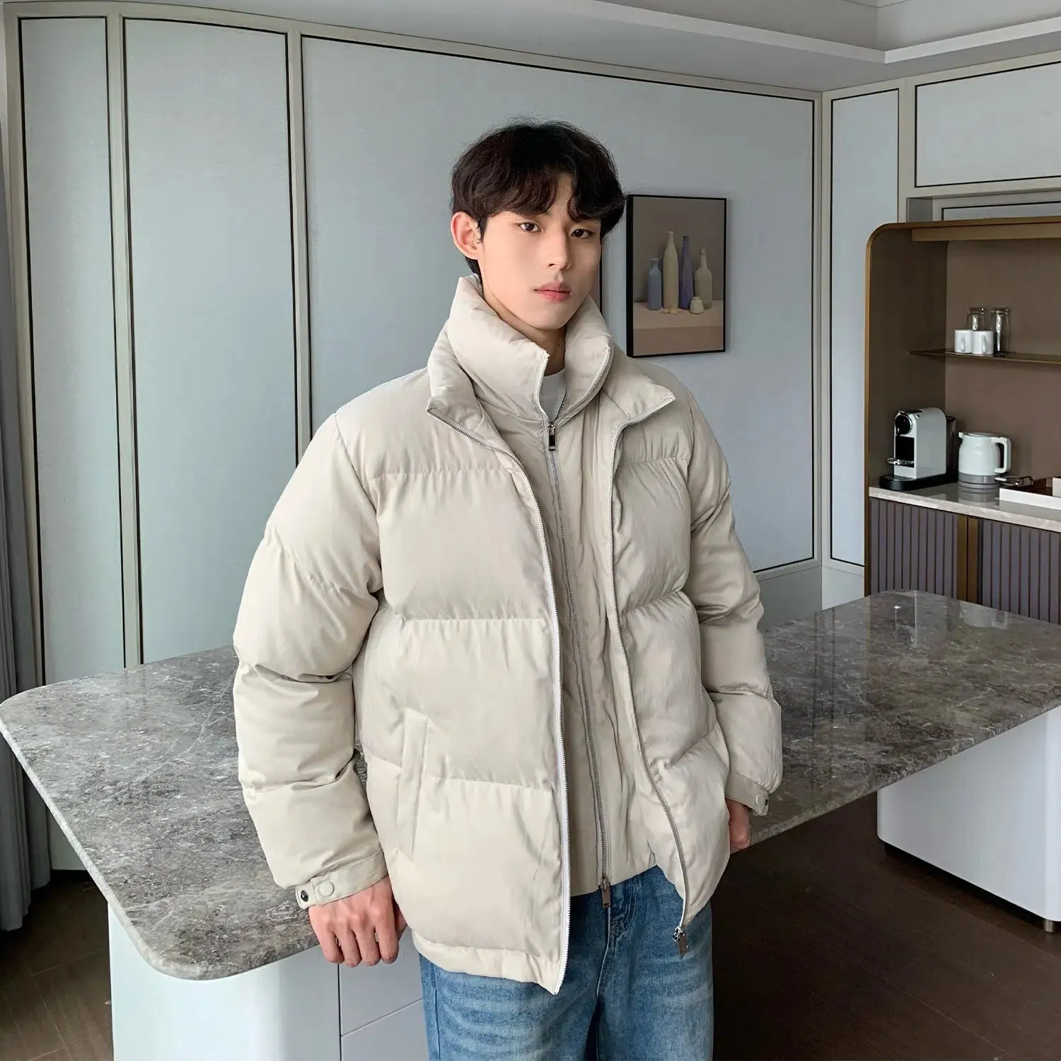 Maxct Two-piece Stand Collar Cotton Padded Coat