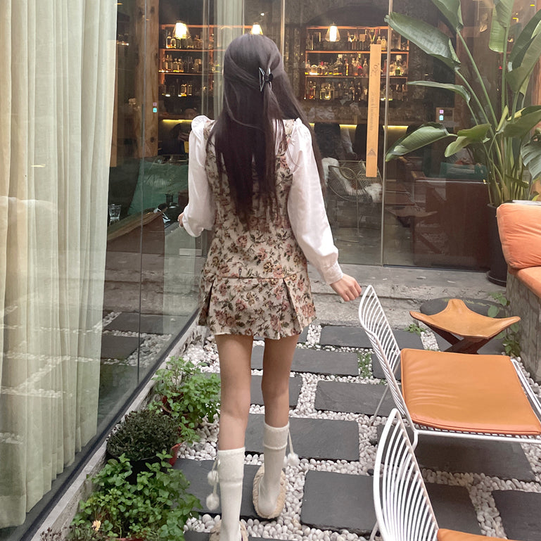 Rustic Floral Twofer Dress Maxct