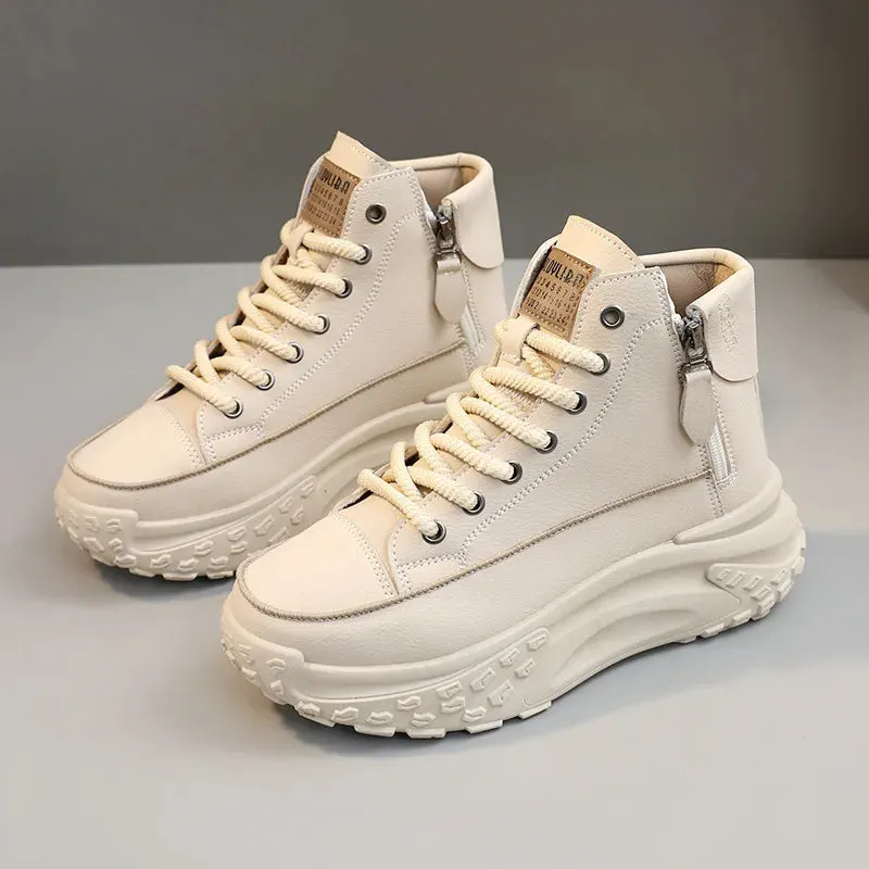 Comfort Elevated Luxury Fashion High-Top Platform Sneakers for Women Maxct