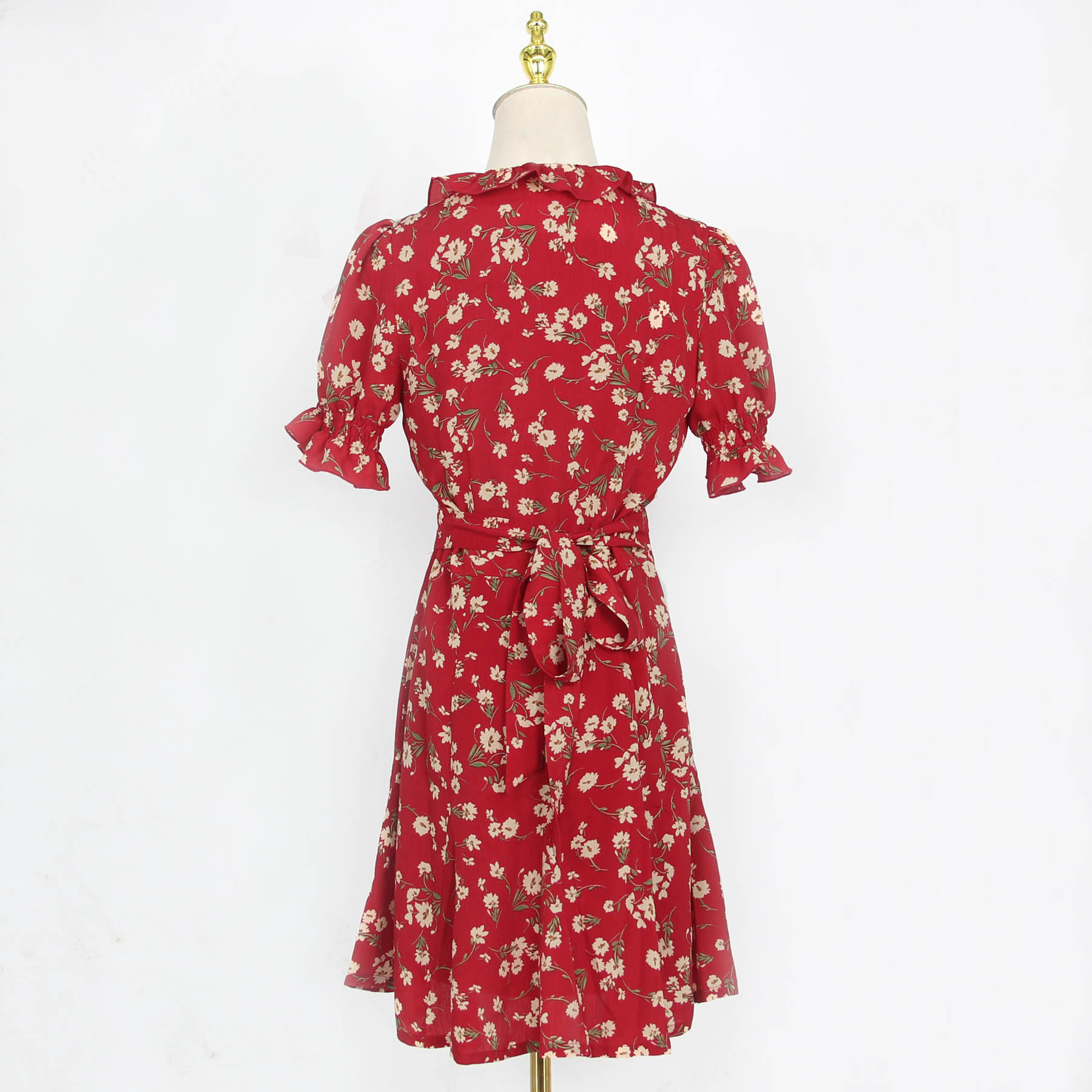 Floral Blossom Puff Sleeve Dress Maxct