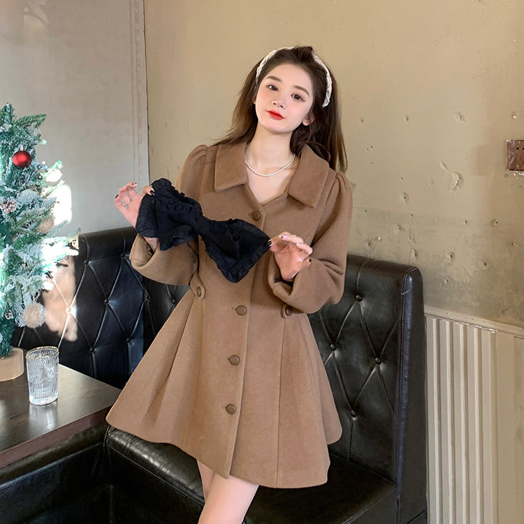 Sweet Bow Dress Coat Maxct