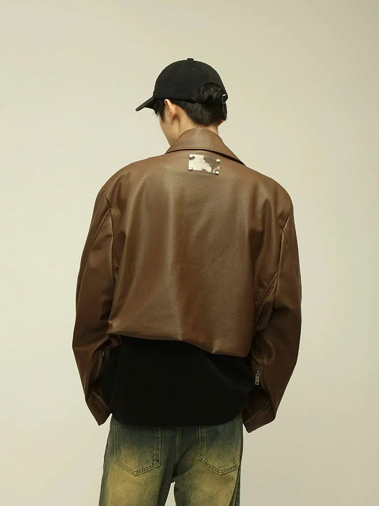 Maxct PU Leather Motorcycle Short Jacket