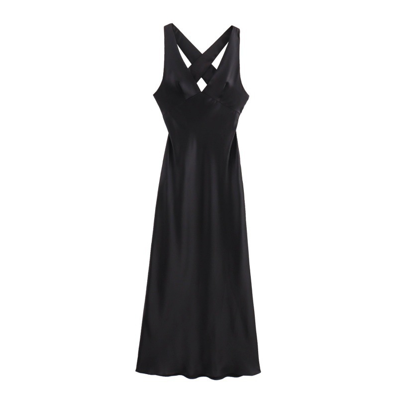 Maxct jester dress to impress Spring New Silk Satin Texture Slim Backless Dress 3272399