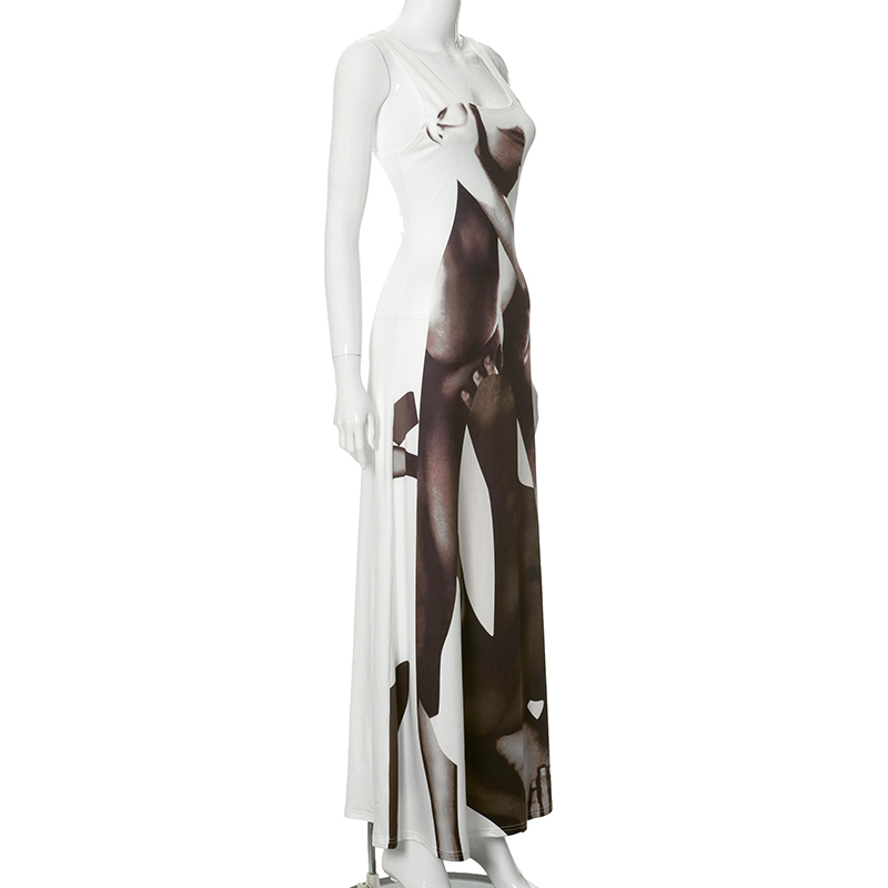Women's Abstract Sexy Seduce Printed Dress Tank Camisole Sleeveless Dresses Wild Printed Casual Wear Streetwear Outfit