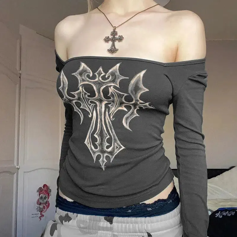 Maxct &Grunge Cross Bleached Top