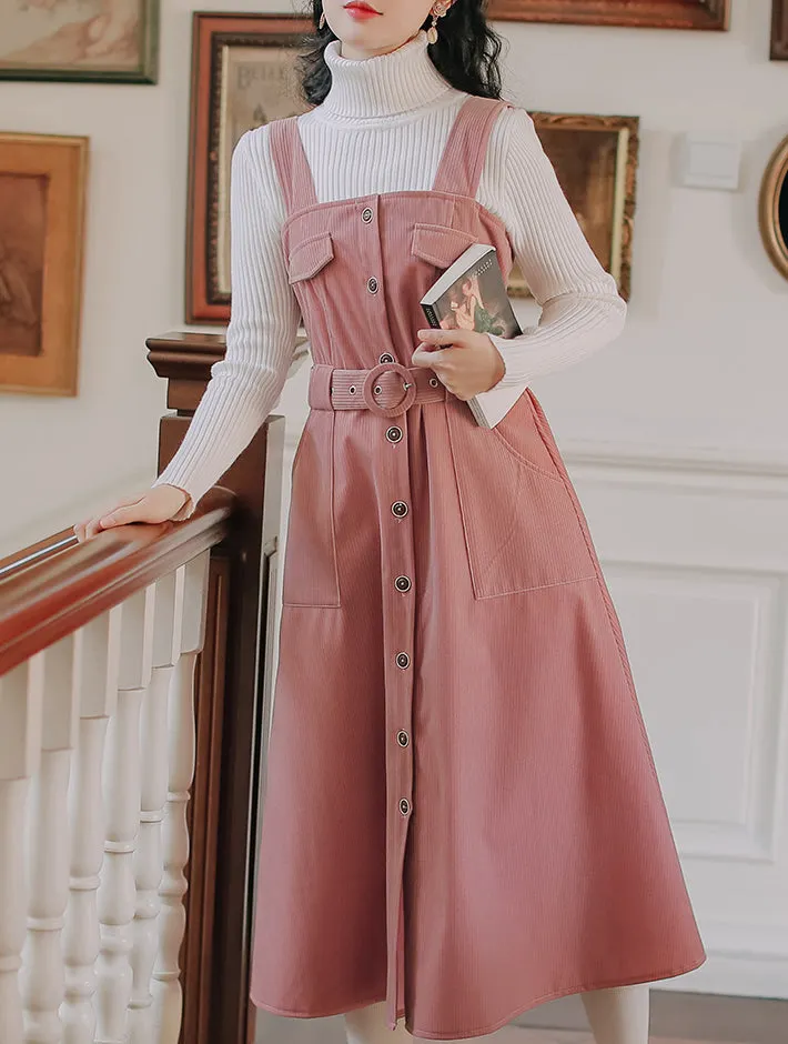 Corduroy Button Up Midi Dress Maxct