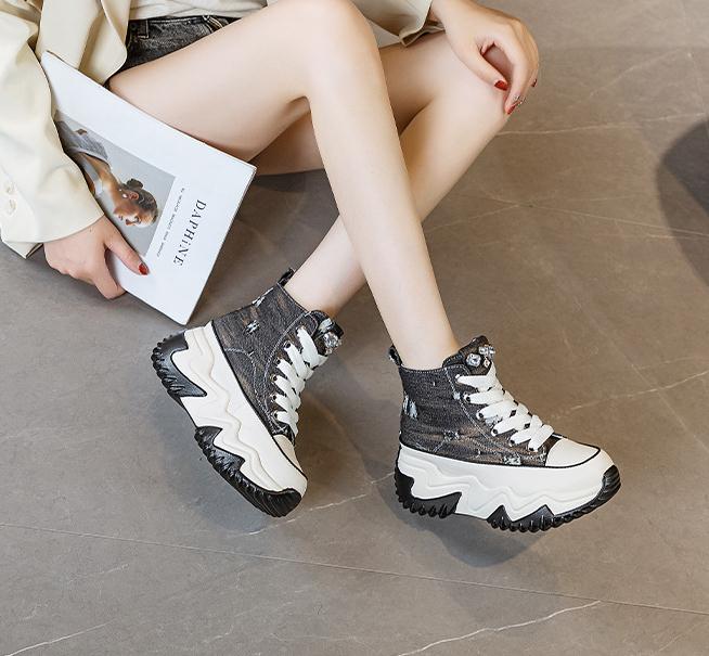 7cm Platform Fashion Ladies Sneakers - true deals club