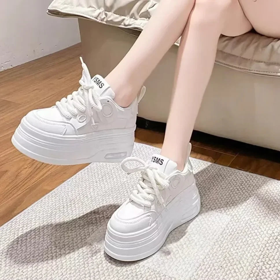 Chic White Platform Sneakers for Women Trendy, and Stylish Footwear Maxct
