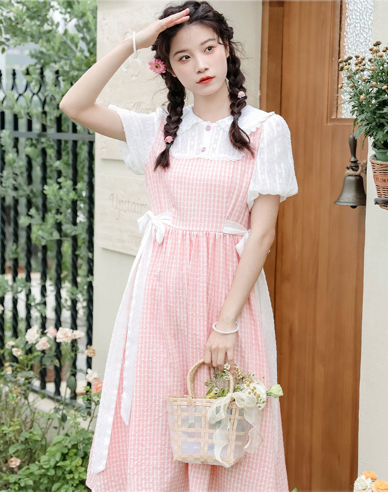 Gingham Picnic Twofer Dress Maxct