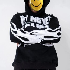 Maxct y2k clothing hoodies Printed Pattern Pullover Sweatshirt streetwear Oversized Hip Hop Punk Vintage long-sleeved top kpop dance