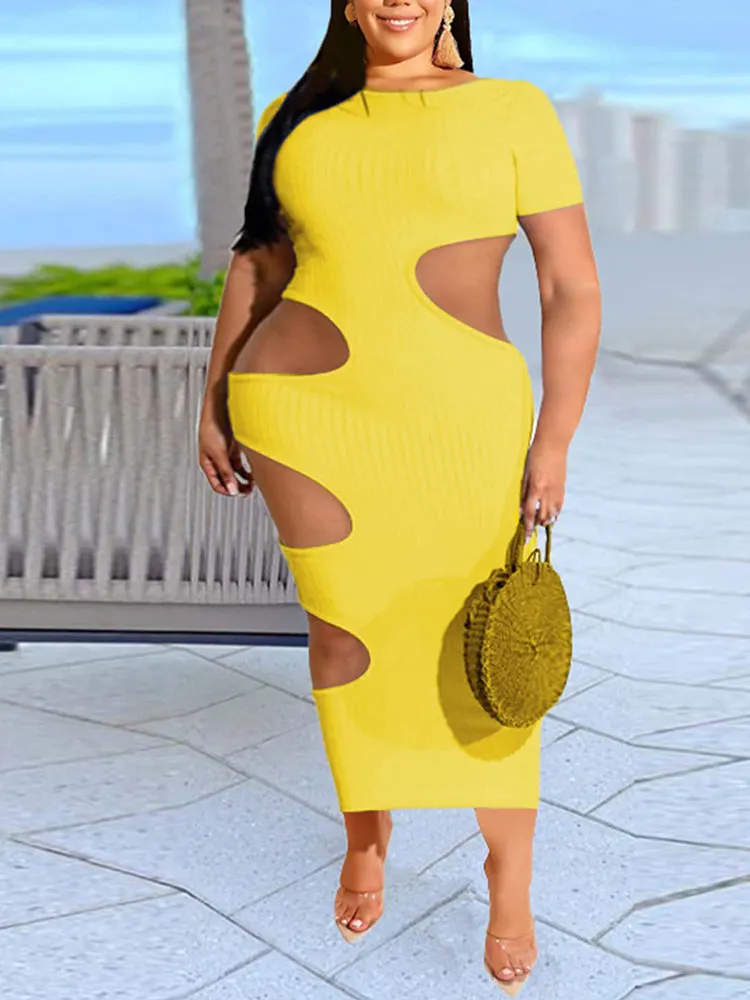 Cut Out Bodycon Midi Dress Maxct